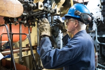 Man working with machine