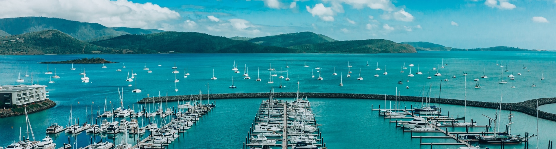 Airlie Beach view looking out to the Whitsundays